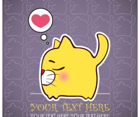Set of Funny valentine card vector graphics 01