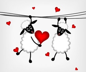 Set of Funny valentine card vector graphics 03