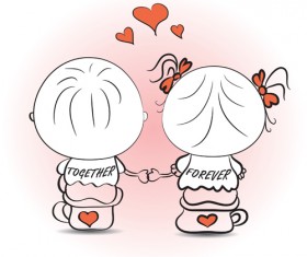 Set of Funny valentine card vector graphics 05