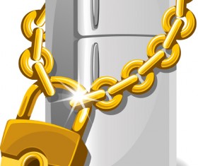 Glod Lock objects vector graphic 03