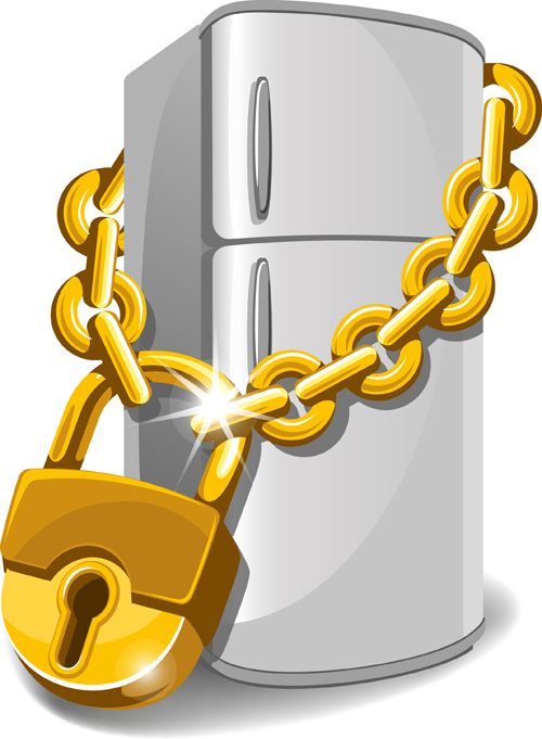 Glod Lock objects vector graphic 03