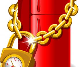 Glod Lock objects vector graphic 04