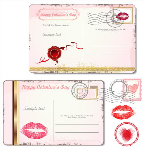Greeting Cards with Stamp vector