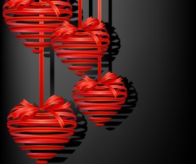 Different heart background art vector 02