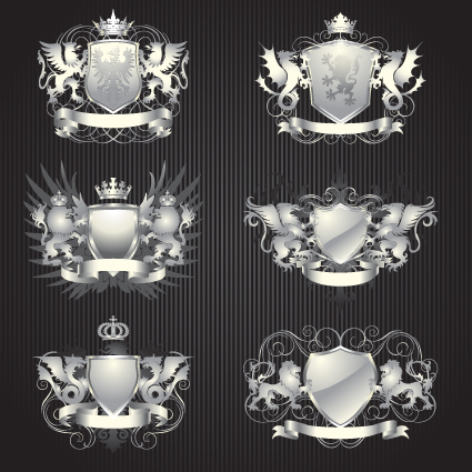 Vintage Royal labels design vector graphics 02