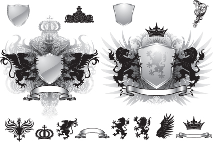 Vintage Royal labels design vector graphics 03