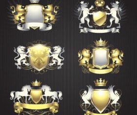 Vintage Royal labels design vector graphics 05