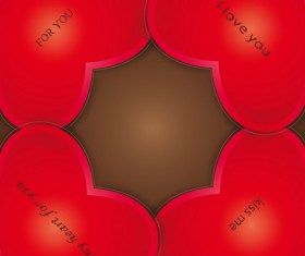 I love You heart card vector 02