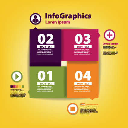 Numbered Infographic design vector 04