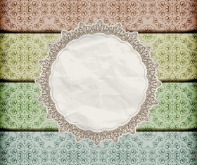 Lace with Vintage vector backgrounds 01