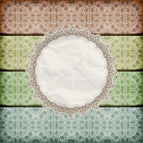Lace with Vintage vector backgrounds 01