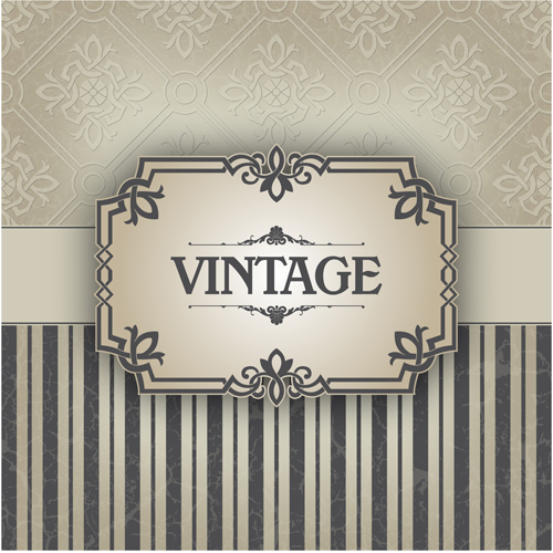 Lace with Vintage vector backgrounds 03