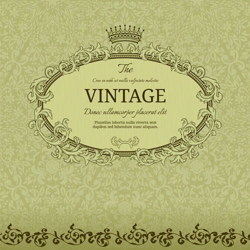 Lace with Vintage vector backgrounds 04