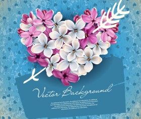 Lilac Heart vector backgrounds 01