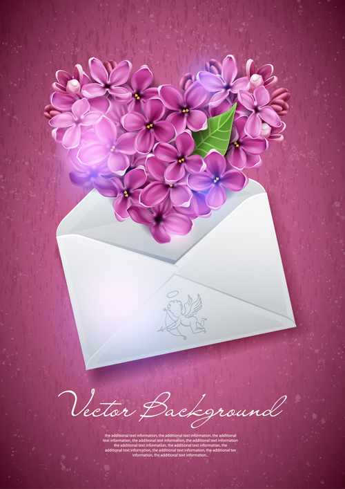 Lilac Heart vector backgrounds 02