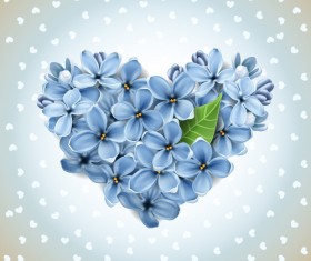 Lilac Heart vector backgrounds 03