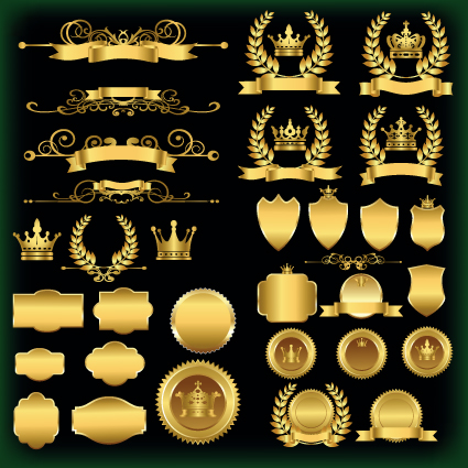 Luxury Golden labels vector material
