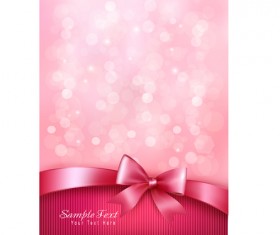 Pink background with bow vector 02