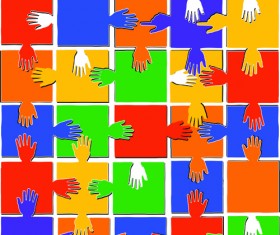 Creative Puzzles vector background art 02