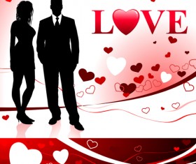 Romantic Lovers card vector