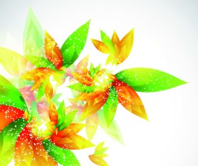 Shiny color Leaves vector background