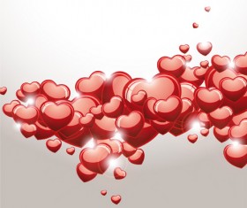 Shiny hearts elements vector