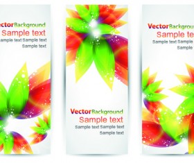 Colorful Spring Leaves Banners Vector 02