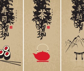 Sushi Menu cover design vector 01