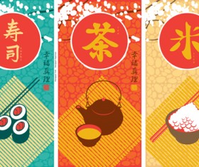 Sushi Menu cover design vector 03