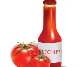 Tomato with Ketchup vector