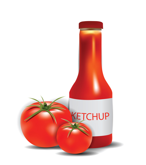Tomato with Ketchup vector