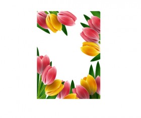 Tulips frames vector 02