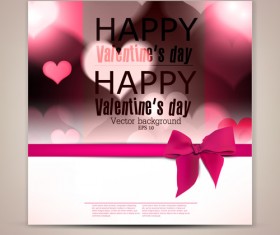 Valentine Day Banners and bow vector 03