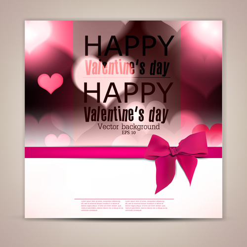 Valentine Day Banners and bow vector 03