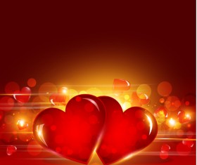 Vector heart Valentine background art 03