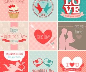 Valentine card vector set