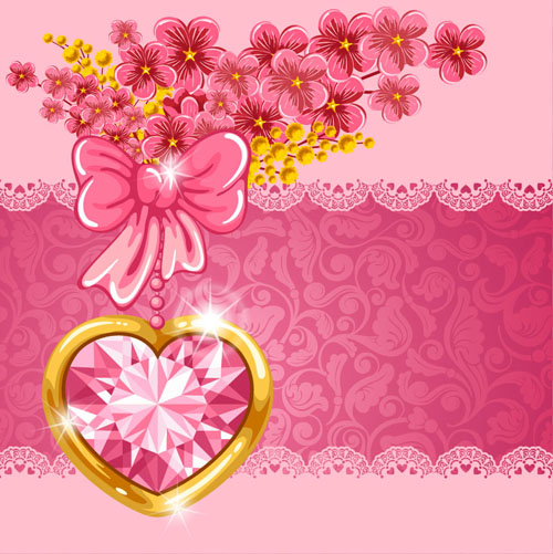 Valentine Day elements vector cards 01