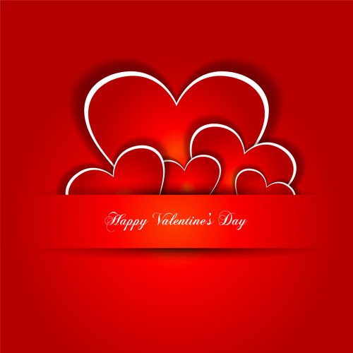 Happy Valentines hearts Illustration vector 02