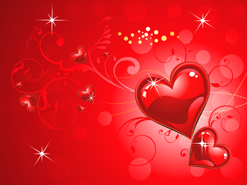 Happy Valentines hearts Illustration vector 04