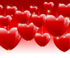 Happy Valentines hearts Illustration vector 05