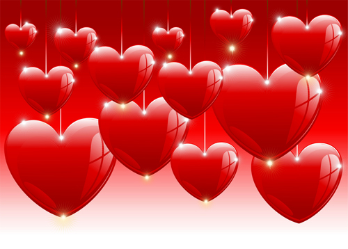 Happy Valentines hearts Illustration vector 05