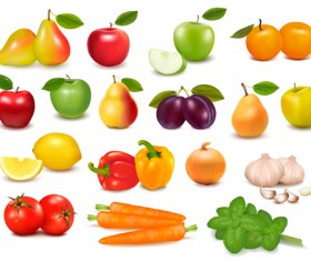 Vegetables and Fruit design elements vector