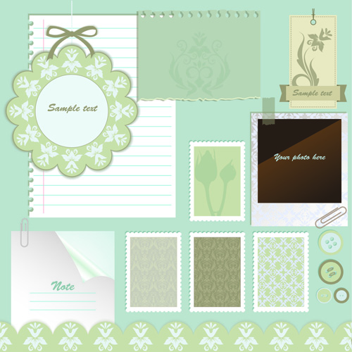 Vintage Paper with lace vector 01