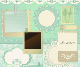 Vintage Paper with lace vector 02