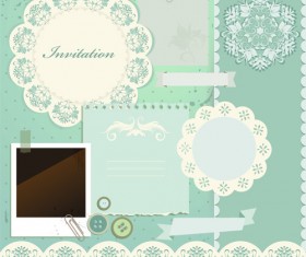 Vintage Paper with lace vector 03