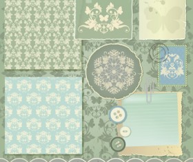 Vintage Paper with lace vector 04