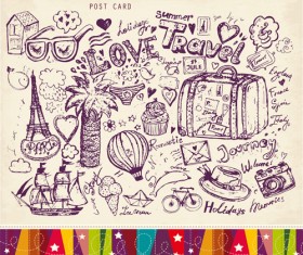 Vector Vintage Paris style post card 04