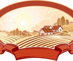 Set of Wheat vector lables 01