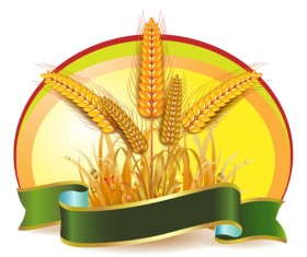 Set of Wheat vector lables 03