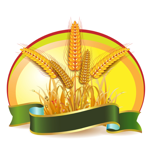 Set of Wheat vector lables 03